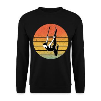 Static Trapeze Artist Circus Gymnastics Vintage - Unisex Sweatshirt - black - Front - Alina (178cm) & Michal (187cm)