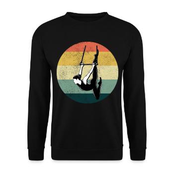 Static Trapeze Artist Circus Gymnastics Vintage - Unisex Sweatshirt - black - Front - Alina (178cm) & Michal (187cm)