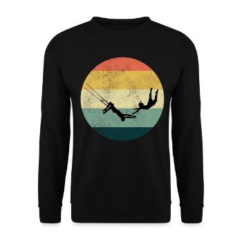 Flying Trapeze Artist Circus Gymnastics Vintage - Unisex Sweatshirt - black - Front - Alina (178cm) & Michal (187cm)