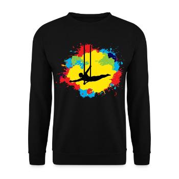Flying Trapeze Artist Circus Gymnastics Watercolor - Unisex Sweatshirt - black - Front - Alina (178cm) & Michal (187cm)