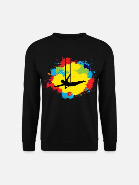 Flying Trapez Artist Zirkusgymnastik Aquarell - Unisex Pullover - Schwarz