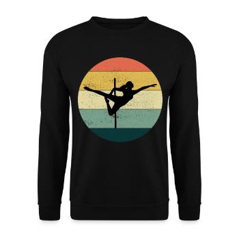 Pole Sport Dance Dancer Acrobatics Vintage Retro - Unisex Sweatshirt - black - Front - Alina (178cm) & Michal (187cm)