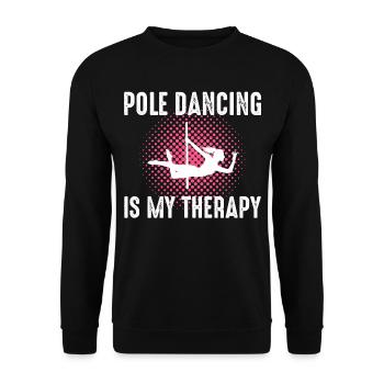 Pole Sport Dance Dancer Competition Acrobatics - Unisex Sweatshirt - black - Front - Alina (178cm) & Michal (187cm)