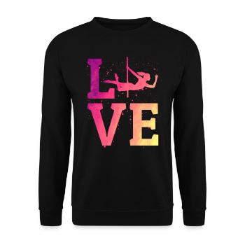 Pole Sport Dance Dancer Competition Colorful - Unisex Sweatshirt - black - Front - Alina (178cm) & Michal (187cm)