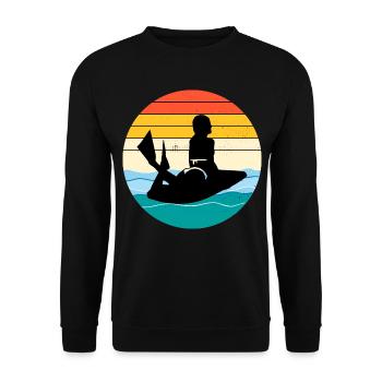Bodyboarding Bodyboarder Wassersport Vintage Retro - Unisex Pullover - Schwarz - Vorne - Alina (178cm) & Michal (187cm)