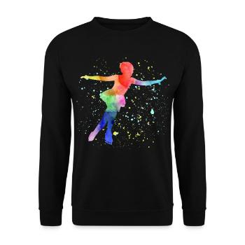 Eiskunstlauf Eiskunstlauf Schlittschuh Schlittschuh Tanz Wintersport - Unisex Pullover - Schwarz - Vorne - Alina (178cm) & Michal (187cm)