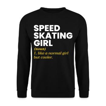 Eisschnelllauf Mädchen Eiskunstläufer Schlittschuh Wintersport - Unisex Pullover - Schwarz - Vorne - Alina (178cm) & Michal (187cm)