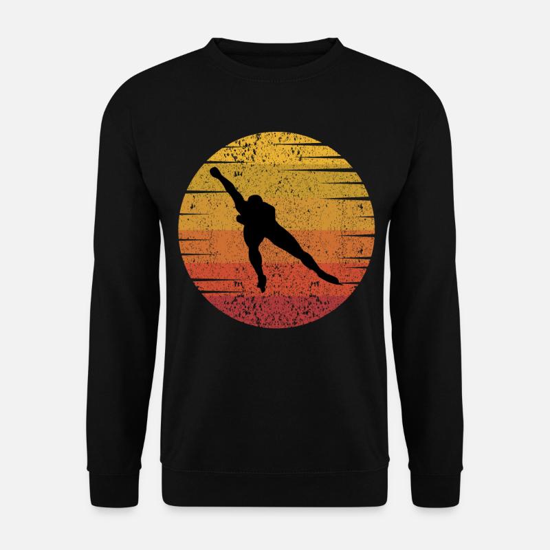 Eisschnelllauf Eisschnelllauf Schlittschuhrennen Vintage Retro - Unisex Pullover - Schwarz