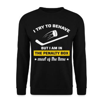 Ice Hockey Player Team Goalie Winter Sports - Unisex Sweatshirt - black - Front - Alina (178cm) & Michal (187cm)