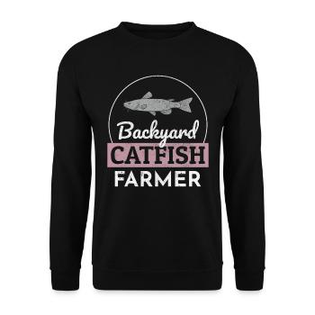 Backyard Catfish Farmer Fish Farming Farm Funny - Unisex Sweatshirt - black - Front - Alina (178cm) & Michal (187cm)
