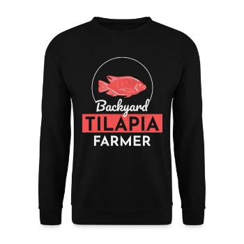Backyard Tilapia Farmer Fish Farming Farm Funny - Unisex Sweatshirt - black - Front - Alina (178cm) & Michal (187cm)