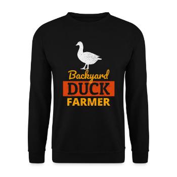Hinterhof Ente Farmer Tierhaltung Farm Lustig - Unisex Pullover - Schwarz - Vorne - Alina (178cm) & Michal (187cm)