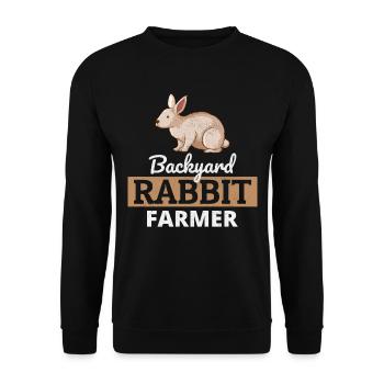 Backyard Rabbit Farmer Animal Farming Farm Funny - Unisex Sweatshirt - black - Front - Alina (178cm) & Michal (187cm)
