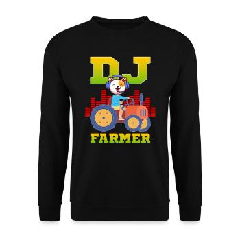 DJ Farmer Cat Farm Driving Tractor Music Funny - Unisex Sweatshirt - black - Front - Alina (178cm) & Michal (187cm)
