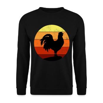 Hühnerliebhaber Geflügelzüchter Farming Vintage Retro - Unisex Pullover - Schwarz - Vorne - Alina (178cm) & Michal (187cm)