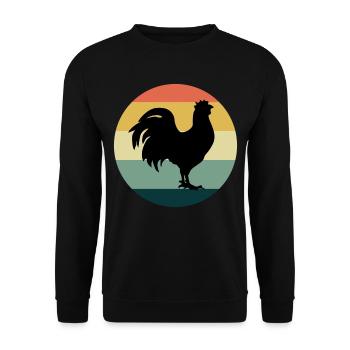 Hühnerliebhaber Geflügelzüchter Farming Vintage Retro - Unisex Pullover - Schwarz - Vorne - Alina (178cm) & Michal (187cm)
