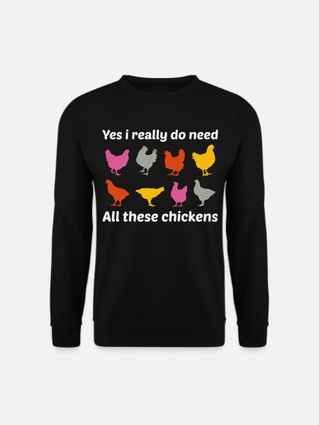Hühnerliebhaber Geflügelzüchter Bauernhof Lustig - Unisex Pullover - Schwarz