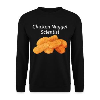 Chicken Nuggets Fast Food Lustiger Spruch - Unisex Pullover - Schwarz - Vorne - Alina (178cm) & Michal (187cm)