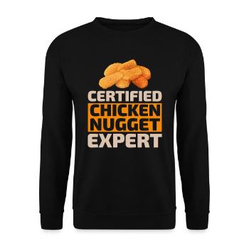 Chicken Nuggets Fast Food Lustiger Spruch - Unisex Pullover - Schwarz - Vorne - Alina (178cm) & Michal (187cm)
