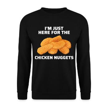 Chicken Nuggets Fast Food Lustiger Spruch - Unisex Pullover - Schwarz - Vorne - Alina (178cm) & Michal (187cm)