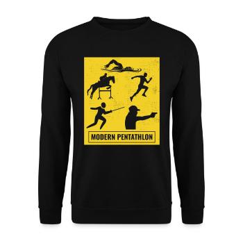 Pentathlon moderne - Escrime Natation Équitation - Sweat-shirt Unisexe - noir - Devant - Alina (178cm) & Michal (187cm)