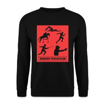Pentathlon moderne - Escrime Natation Équitation - Sweat-shirt Unisexe - noir - Devant - Alina (178cm) & Michal (187cm)