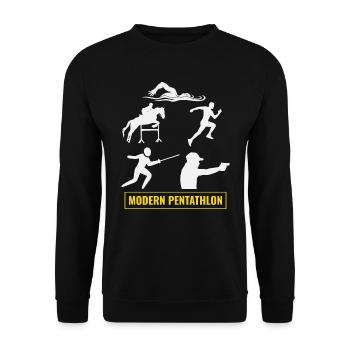 Pentathlon moderne - Escrime Natation Équitation - Sweat-shirt Unisexe - noir - Devant - Alina (178cm) & Michal (187cm)