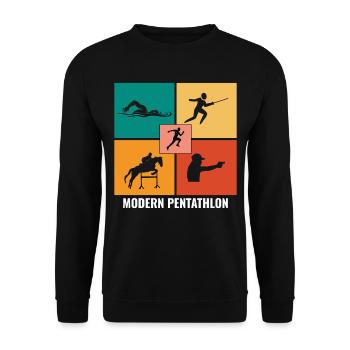 Pentathlon moderne - Escrime Natation Équitation - Sweat-shirt Unisexe - noir - Devant - Alina (178cm) & Michal (187cm)