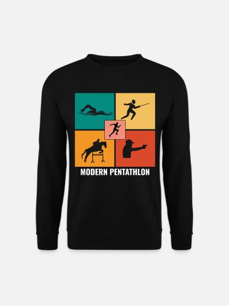 Moderner Fünfkampf - Fechten Schwimmen Reiten - Unisex Pullover - Schwarz