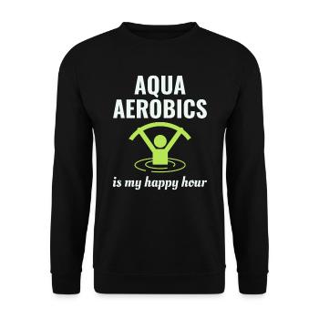 Water aerobics Aquatic fitness Aqua Exercise - Unisex Sweatshirt - black - Front - Alina (178cm) & Michal (187cm)