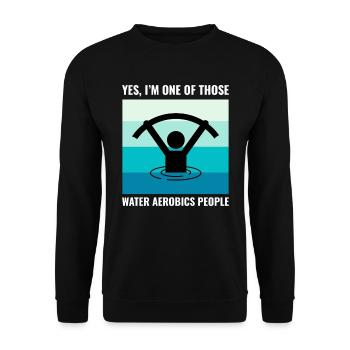 Water aerobics Aquatic fitness Aqua Exercise - Unisex Sweatshirt - black - Front - Alina (178cm) & Michal (187cm)