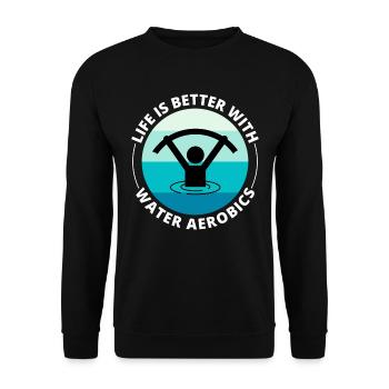 Water aerobics Aquatic fitness Aqua Exercise - Unisex Sweatshirt - black - Front - Alina (178cm) & Michal (187cm)