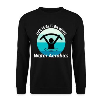 Water aerobics Aquatic fitness Aqua Exercise - Unisex Sweatshirt - black - Front - Alina (178cm) & Michal (187cm)