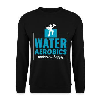 Water aerobics Aquatic fitness Aqua Exercise - Unisex Sweatshirt - black - Front - Alina (178cm) & Michal (187cm)