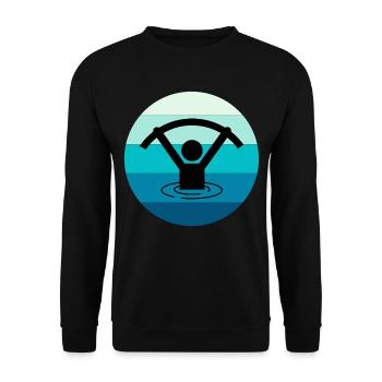 Wasser Aqua Aerobic Aquatic Fitness Schwimmbad - Unisex Pullover - Schwarz - Vorne - Alina (178cm) & Michal (187cm)