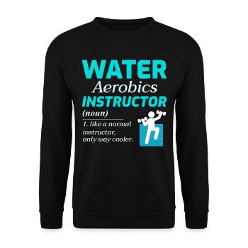 Water Aerobics Instructor Aquatic fitness Trainer - Unisex Sweatshirt - black - Front - Alina (178cm) & Michal (187cm)