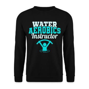 Wassergymnastik Instruktor Aquatic Fitness Trainer - Unisex Pullover - Schwarz - Vorne - Alina (178cm) & Michal (187cm)