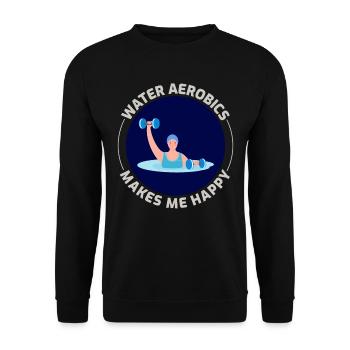 Water aerobics Aquatic fitness Aqua Exercise - Unisex Sweatshirt - black - Front - Alina (178cm) & Michal (187cm)