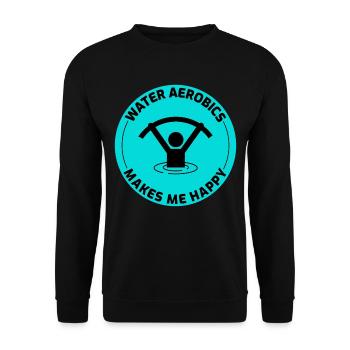 Water aerobics Aquatic fitness Aqua Exercise - Unisex Sweatshirt - black - Front - Alina (178cm) & Michal (187cm)