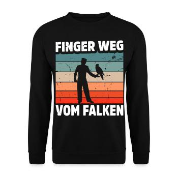 Falknerei Geschenkidee Falkner Beizjagd Greifvogel - Unisex Pullover - Schwarz - Vorne - Alina (178cm) & Michal (187cm)