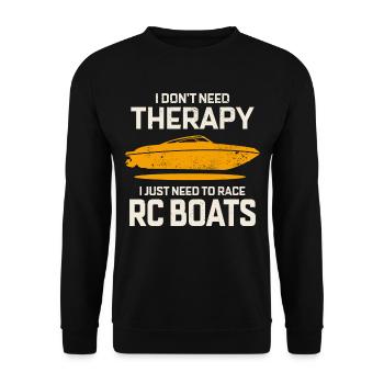 Rc Boat Racing Electric Powerboat Speedboat Race - Unisex Sweatshirt - black - Front - Alina (178cm) & Michal (187cm)