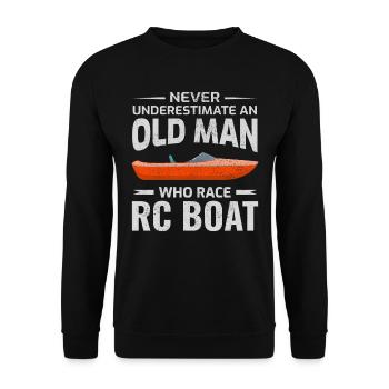 Rc Boat Racing Papa Bateau à moteur Grand-père Fête des pères - Sweat-shirt Unisexe - noir - Devant - Alina (178cm) & Michal (187cm)
