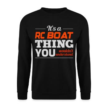 Rc Boat Racing Course de hors-bord électrique - Sweat-shirt Unisexe - noir - Devant - Alina (178cm) & Michal (187cm)