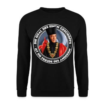 Star Trek The Next Generation Q Spruch - Unisex Pullover - Schwarz - Vorne - Alina (178cm) & Michal (187cm)