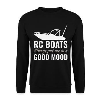 Rc Boat Racing Powerboat Speedboat Course au large - Sweat-shirt Unisexe - noir - Devant - Alina (178cm) & Michal (187cm)