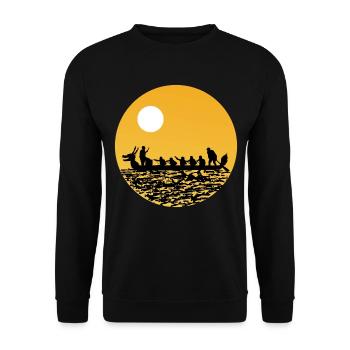 Dragon Boat Racing Crew Paddlers Water Sport - Unisex Sweatshirt - black - Front - Alina (178cm) & Michal (187cm)