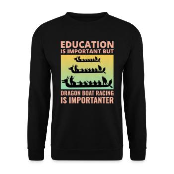Dragon Boat Racing Crew Paddlers Water Sport - Unisex Sweatshirt - black - Front - Alina (178cm) & Michal (187cm)