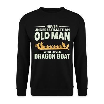 Dragon Boat Racing Crew Grandpa Fathers day - Unisex Sweatshirt - black - Front - Alina (178cm) & Michal (187cm)