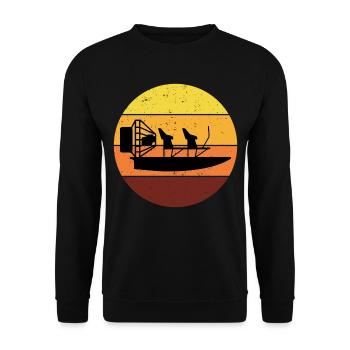 Airboat Fanboat Airboating Planeboat Bateau de marais - Sweat-shirt Unisexe - noir - Devant - Alina (178cm) & Michal (187cm)