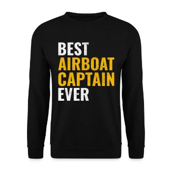 Airboat Fanboat Airboating Bateau marécageux Capitaine - Sweat-shirt Unisexe - noir - Devant - Alina (178cm) & Michal (187cm)